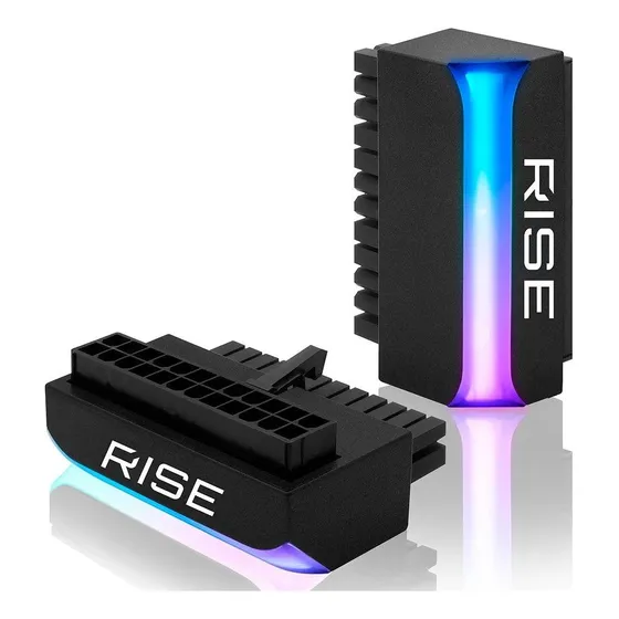 Adaptador Conector Placa Mãe 24p Atx Rise Mode Argb 90 Grau