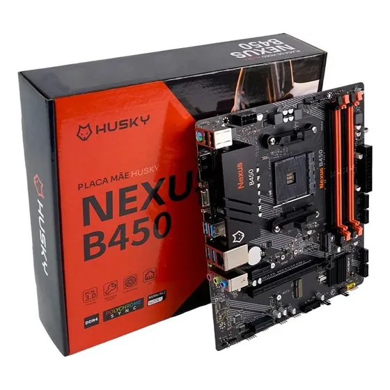 Placa-mãe Husky Nexus B450 Micro-atx M.2 Nvme Ddr4 64gb