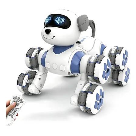 Robô Cachorro Infantil Com Luz E Música Controle Sensor