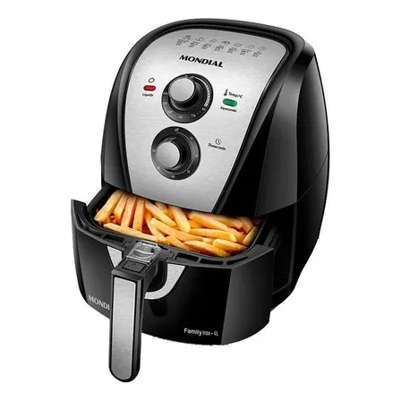 Air Fryer Mondial Family Afn-40-bi Preto E Inox 4l Com Timer