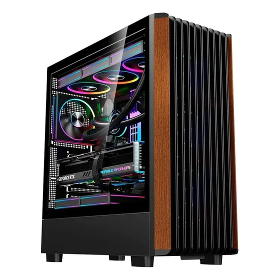 Gabinete Gamer Liketec Pinos E-atx Preto Com Painel Em
