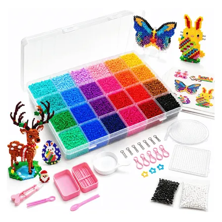 Kit Hama Beads 2,6mm 14000 Peças 24 Cores Criativas