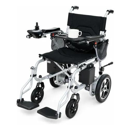 Cadeira De Rodas Elétrica Dobrável Compacta Motorizada 120kg Preto