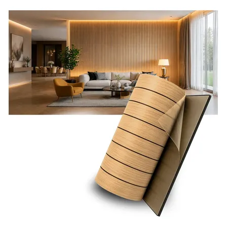 Rolo Painel Ripado Adesivo 3d (3m X 40cm) Decorativo Pvc