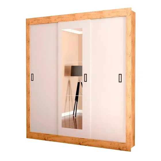 Guarda-roupa Casal Araplac Melissa Glass 3 Portas Correr