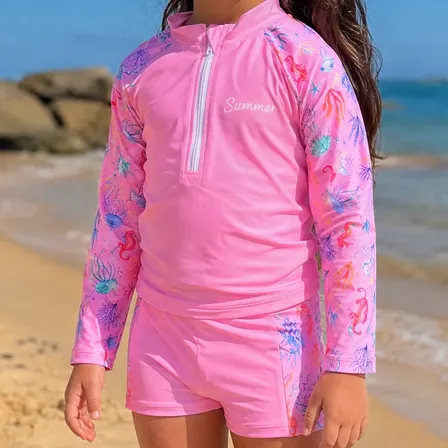 Roupa De Banho Juvenil Proteção Uv50+ Manga Comprida