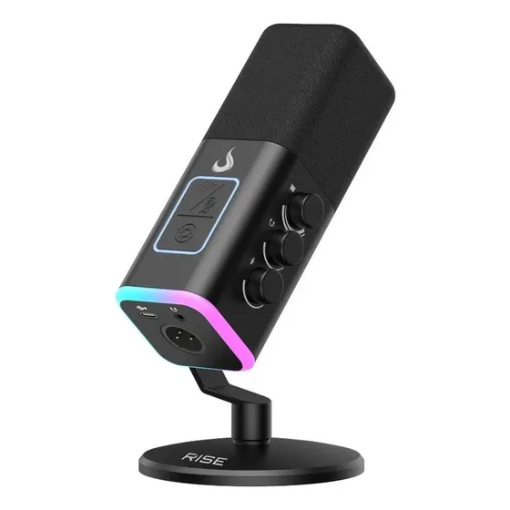 Microfone Gamer Rise Mode Noisy Cube 01 Preto Usb Rgb