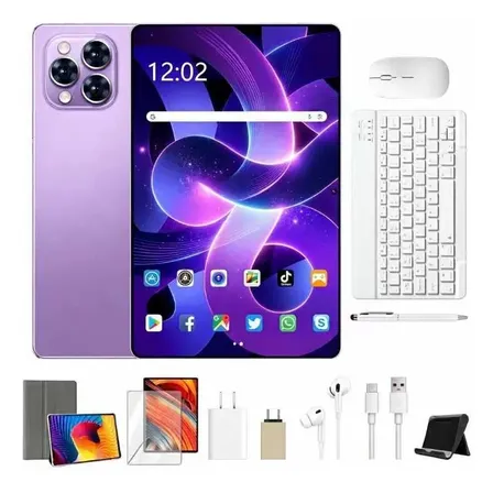 Tablet Android 15 Tab Kit Completo Ram 16gb 512gb 11.6'' Hd Lilás