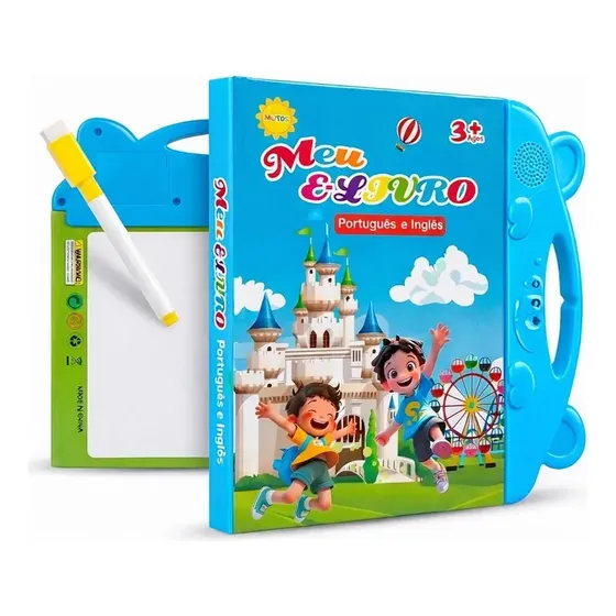 Livro Inteligente Educativo Ingles Portugues Para Criança
