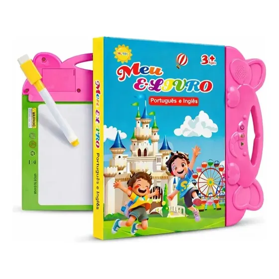 Livro Inteligente Educativo Ingles Portugues Para Criança