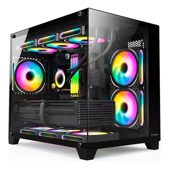 Gabinete Gamer Husky Dome 210 M-atx Vidro Temperado Preto
