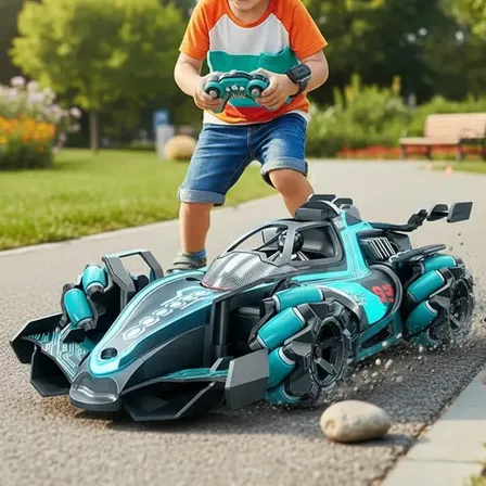 Carrinho Controle Remoto Drift F1 Com Fumaça E Som Azul-turquesa