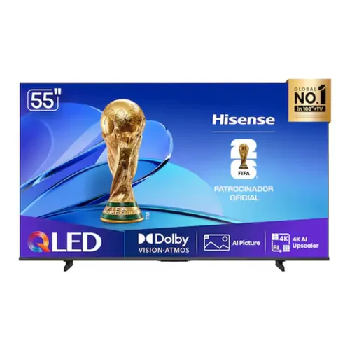 Smart Tv 55 Hisense 55q6qvv 4k Qled Com Dolby Vision Preta
