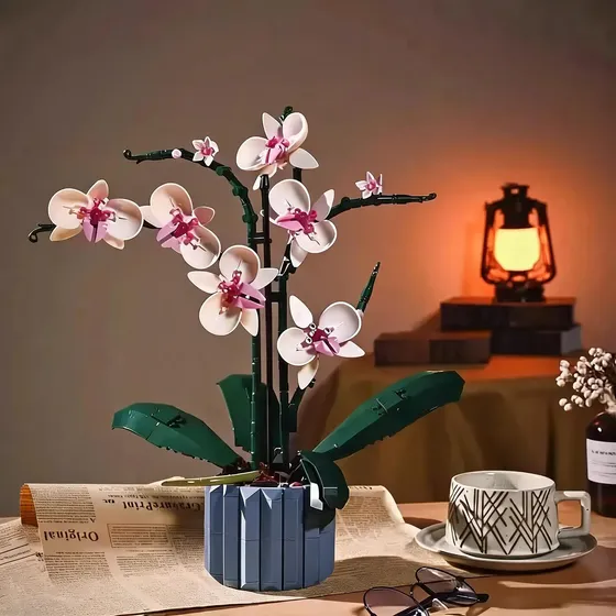 Blocos De Montar Orquídea Flores 608 Pcs