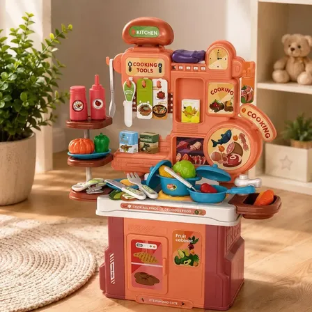 Cozinha Infantil Completa Brinquedo Menina Menino 46 Peças Colorido
