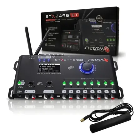 Processador Stx2496 Bt Stetsom Com Radio Fm Bluetooth E Usb. Preto