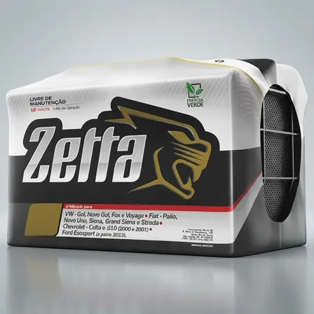 Bateria De Carro Zetta 60ah Z60d Lado Pólo Positivo Direito