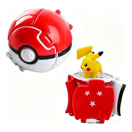 Pokebola Pokemo Pikachu Transformável Com Pokébola Brinquedo