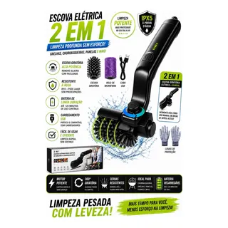 Escova Limpeza Eletrica Para Grelha Churrasqueira Sem Fio