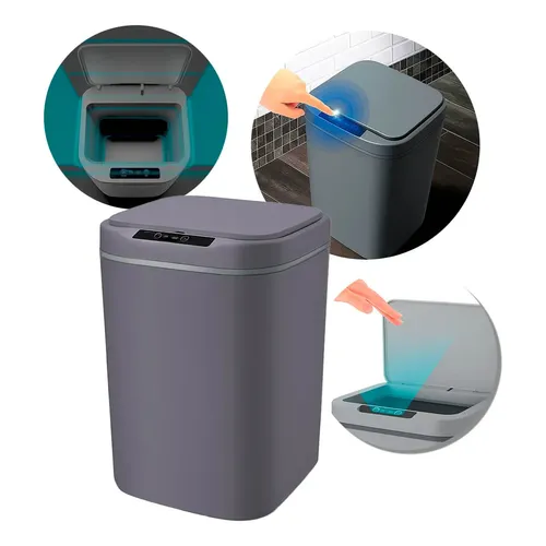 Lixeira Automática Com Sensor 16 Litros Cinza