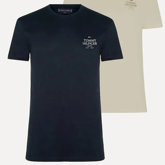 Kit Camisetas Tommy Hilfiger Brand Love Cáqui/azul Marinho