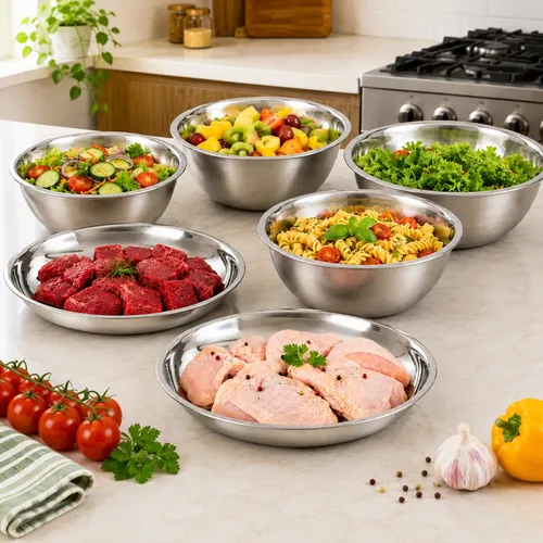 Kit Conjunto 6 Tigelas Bowls Em Aço Inox Multiuso Cozinha Inox