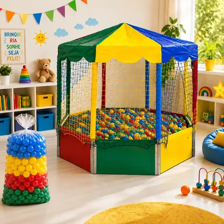 Piscina De Bolinhas Infantil Oitava 2,00 Com 500 Bolinhas
