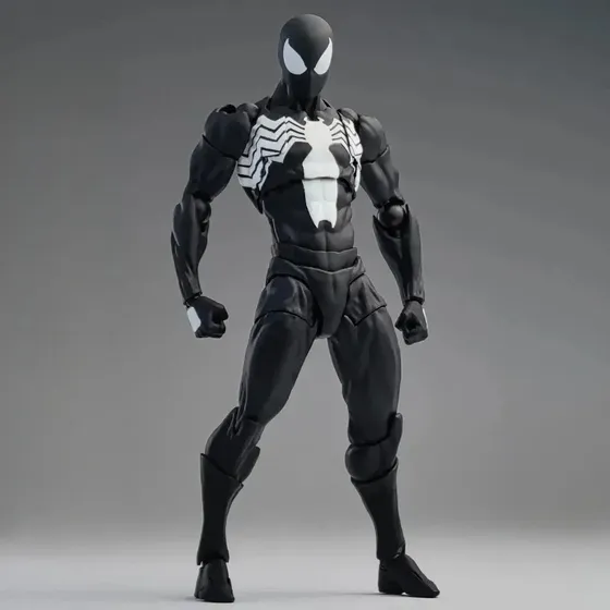Boneco De Ação Black Symbiote Spider-man Da Mess Toys