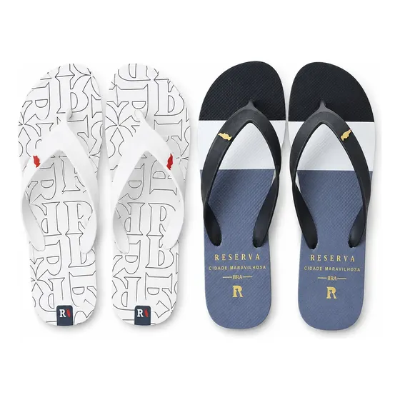 Kit 2 Pares Chinelo Masculino Reserva Confortável E Macio