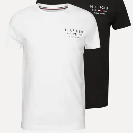 Kit Camisetas Tommy Hilfiger Brand Love Small Preta/braca Preta/branca M/m