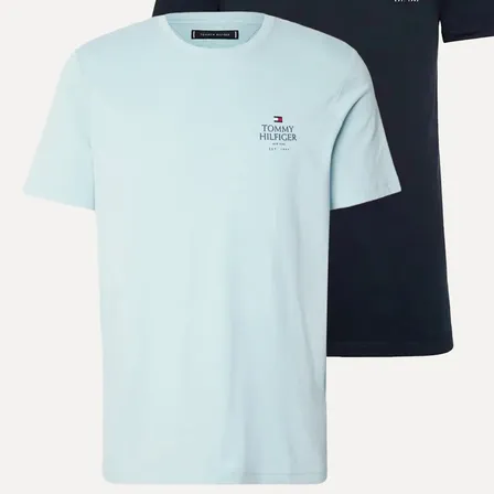 Kit Camisetas Tommy Hilfiger Love Azul Marinho/azul Claro