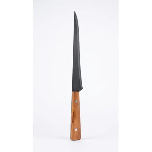 Faca Fileteira Artesanal Aço Carbono Afiada Rústica 35cm Marrom