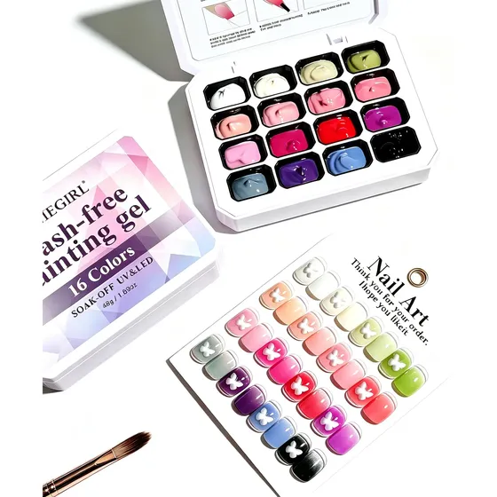Gel De Pintura Gradiente Gel Para Unhas Tinta Esponja De 16 G137-1