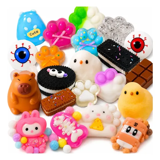 Kit 3 Squishy Alívio Estresse Apertar Antistress Tiktok Taba