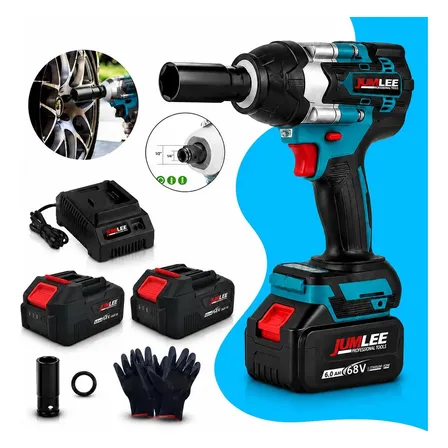 Chave De Impacto 68v Brushless Sem Fio Luz Led Duas Baterias