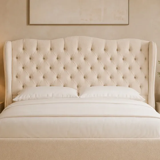 Cabeceira Queen 160cm Boucle Capitonê Cama Box Aurora