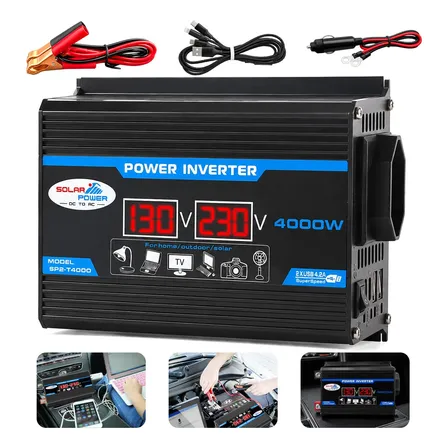 Inversor De Carro Digital 12v-110v 4000w Com Usb Com C