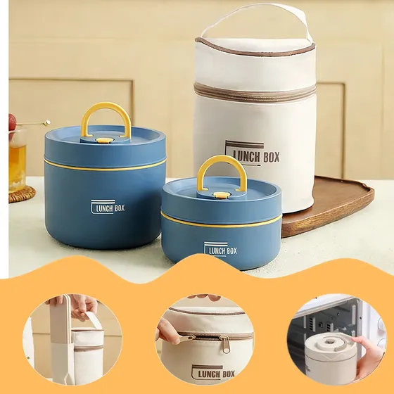 2 Kit Lancheira Térmica 304, 440ml+600ml C/ Bolsa Térmica