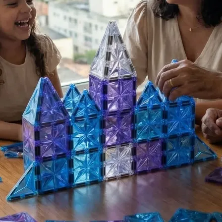 Blocos Magnéticos Educativos Kimi Toys 90 Peças Frozen