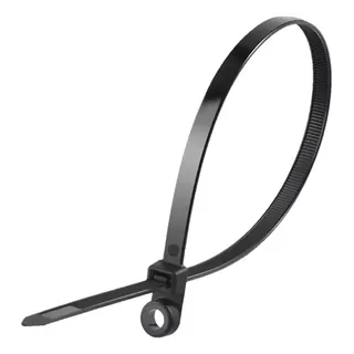 Kit 200 Abraçadeiras Enforca Gato Com Olhal 4.8 X 25 Cm Preto