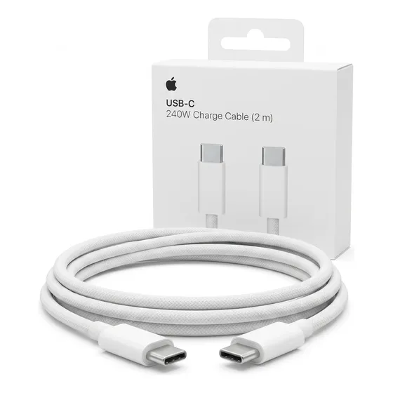 Cabo Apple Tipo C 2m 240w Trançado Mac Ipad Iphone 15 16 17