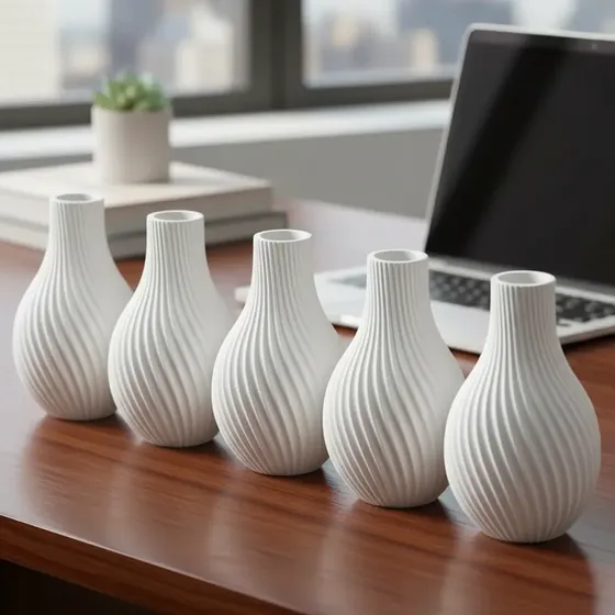 Arranjo 5 Vasos Pequenos Escritório Lavabo Centro De Mesa