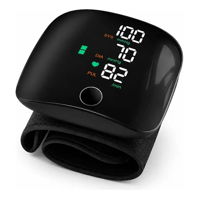 Aparelho De Pressão Digital Pulso Portátil Recarregável Usb Preto
