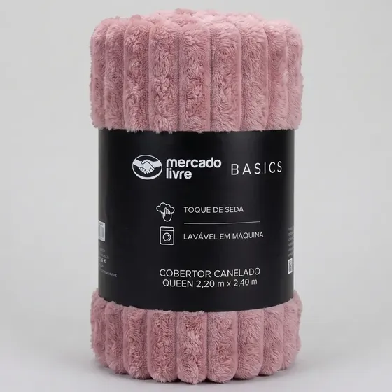 Cobertor De Microfibra Canelado - Toque De Seda Mercado Livre Basics