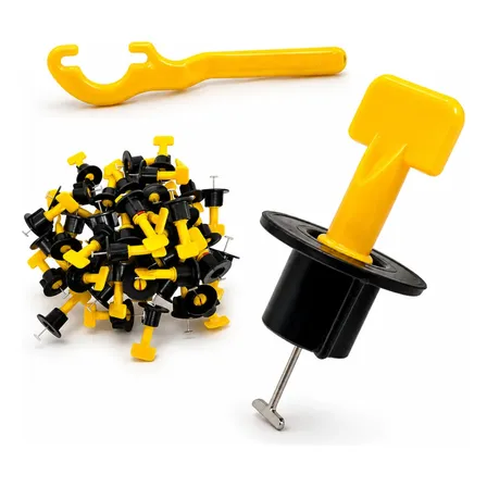 Kit 50 Niveladores Piso Reutilizavel 1,5mm Com Chave Aperto