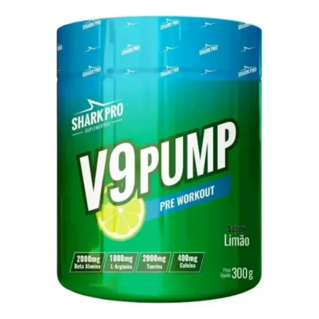 Pre Treino V9 Pump 300g Refrigerante Limao - Shark Pro Limão