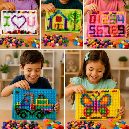 Brinquedo Interativo Infantil Blocos De Montar Lousa 160peça 160 Bloco De Montar Verde