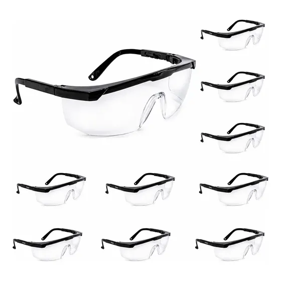 Kit 10 Oculos Rj De Proteção Incolor Transparente Epi Firme
