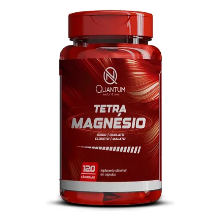 Tetra Magnésio Óxido Quelato Cloreto Malato 120cáps Quantum Sem Sabor