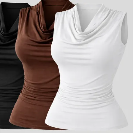 Kit 3 Blusas Gola Boba Regatas Femininas Suplex Premium
